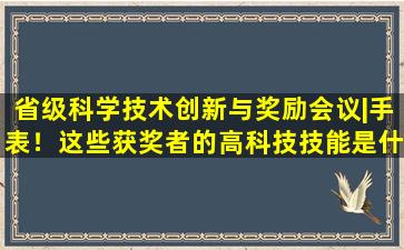 省级科学技术创新与奖励会议|手表！这些获奖者的高科技技能是什么？